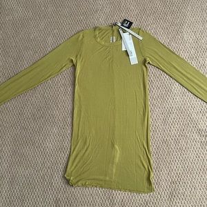 Rick Owens Crew Neck Long-Sleeved T-Shirt Acid Green